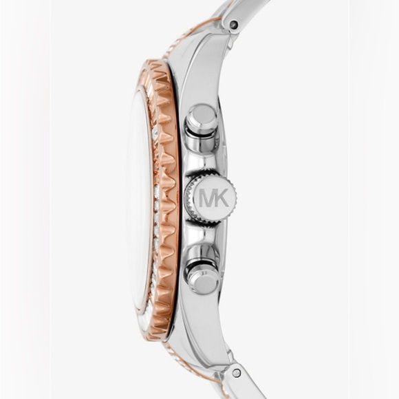 NWT Michael Kors Oversized Everest Pavé Two-Tone Watch - Picture 3 of 5